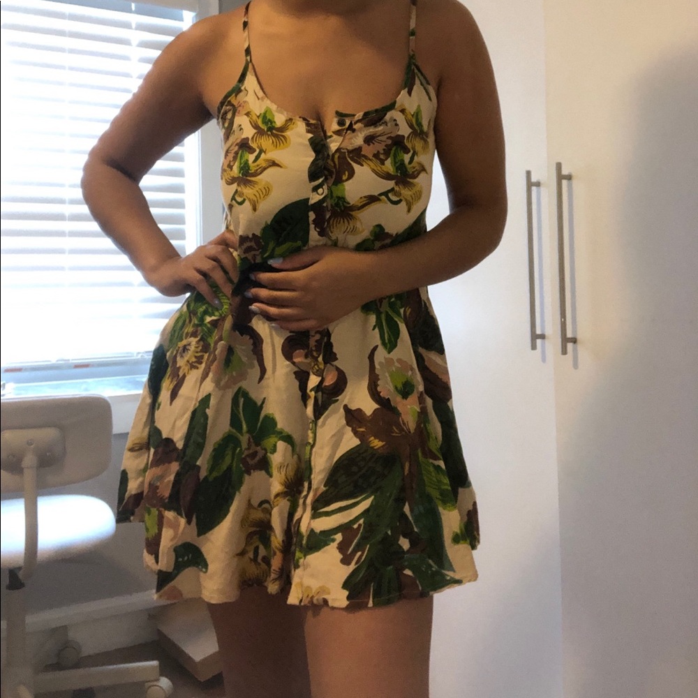 UO Forest Print Mini Slip Dress